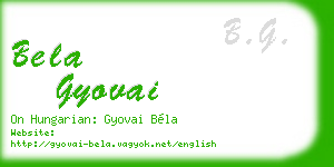 bela gyovai business card